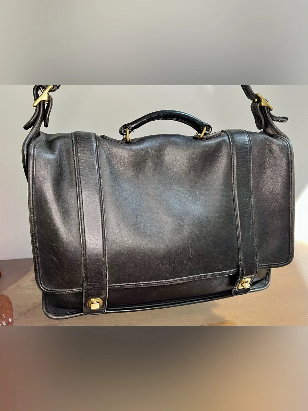 Coach Essex Briefcase, Black, #5274, Double Turnlock, USA-made, 2000 Vintage